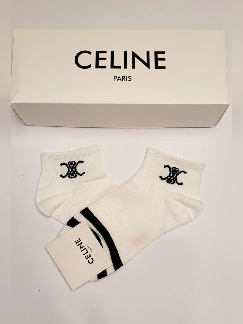 🇫🇷 CELINE White Logo✨️ Ankle Socks🧦
